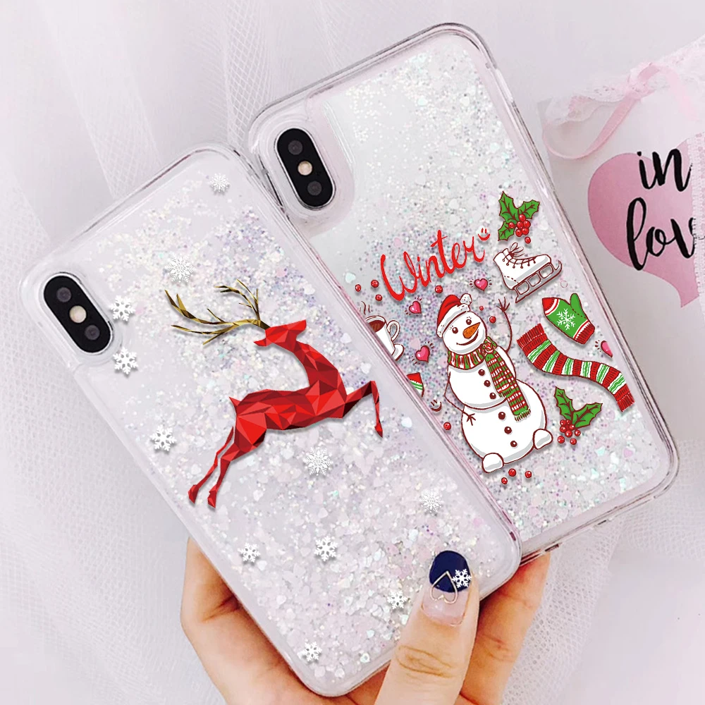 Christmas Glitter Phone Case For iPhone XS Max X XR Liquid Quicksand Case for iPhone 6S 6 7 8 Plus Cover Bling Sequins Girl Gift
Christmas Glitter Phone Case For iPhone XS Max X XR Liquid Quicksand Case for iPhone 6S 6 7 8 Plus Cover Bling Sequins Girl Gift