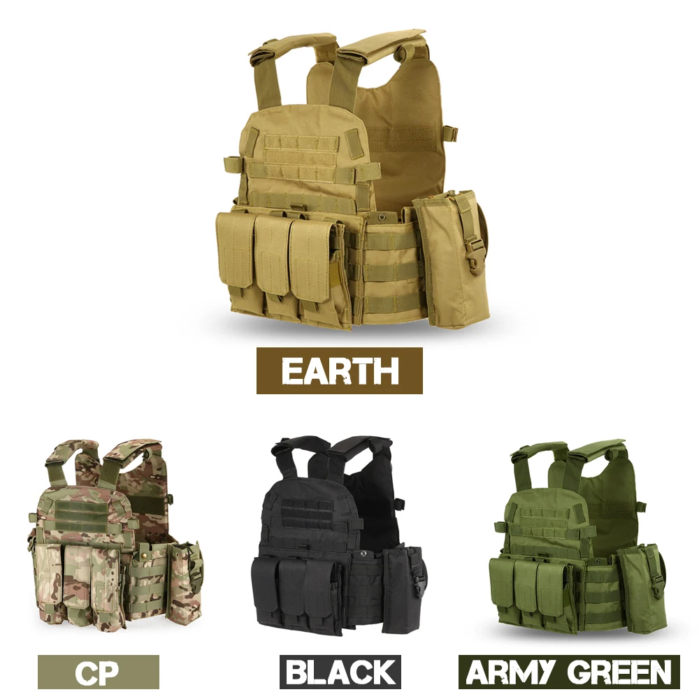 Hot New Military Tactical Vest Airsoft Hunting Vest Outdoor Men Modular Vest Molle Combat Assault Plate Carrier with Hydration P