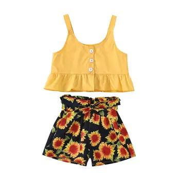 Princess clothing summer tops vest solid Sunflower Shorts toddler kids girl clothes set 2pcs
Princess clothing summer tops vest solid Sunflower Shorts toddler kids girl clothes set 2pcs