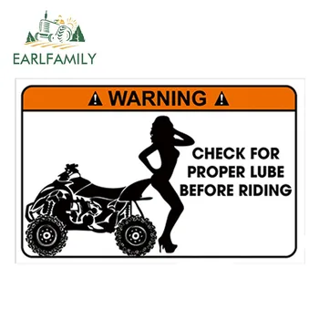 

EARLFAMILY 13cm x 7cm Car Styling Glossy Vinyl Sticker Funny Warning Sticker Quad ATV Bike Joke Gift Waterproof DIY Car Sticker