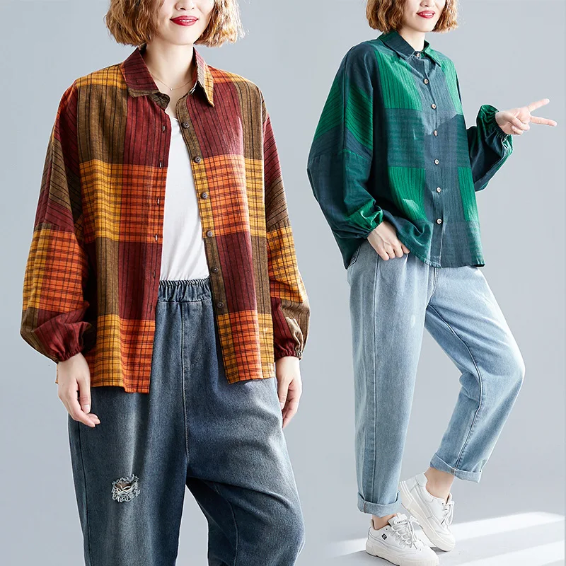 2019 Autumn Clothing New Style Korean-style Literature And Art Plaid Printed Long-sleeved Shirt Fat Mm Slimming Comfortable Fold
2019 Autumn Clothing New Style Korean-style Literature And Art Plaid Printed Long-sleeved Shirt Fat Mm Slimming Comfortable Fold