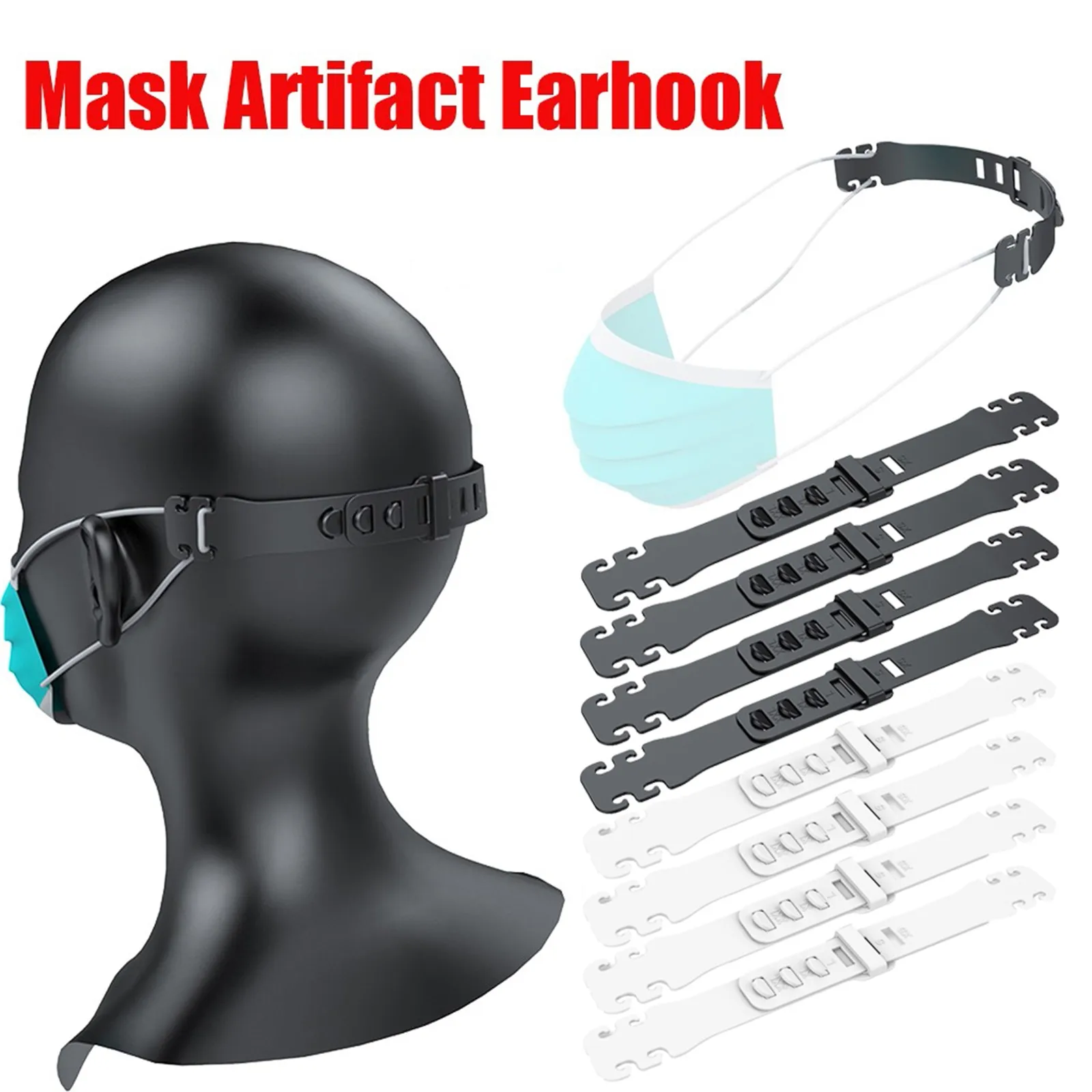 8pcs Third Gear Adjustable AntiSlip Mask Ear Grips Extension Hook 4 White 4 Black Mask Ear Strap Hook 15*2cm
8pcs Third Gear Adjustable AntiSlip Mask Ear Grips Extension Hook 4 White 4 Black Mask Ear Strap Hook 15*2cm