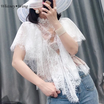 WHITNEY WANG Blouses 2020 Summer Fashion Vintage Style Ruffles Lace Blouse Women Office Lady Shirt Tops
WHITNEY WANG Blouses 2020 Summer Fashion Vintage Style Ruffles Lace Blouse Women Office Lady Shirt Tops