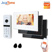 

Jeatone WiFi Video Intercom Kit Villa Apartment System 1Doorbell 3Home Doorphone Video Call AHD 960P Tuya APP Remote Unlock