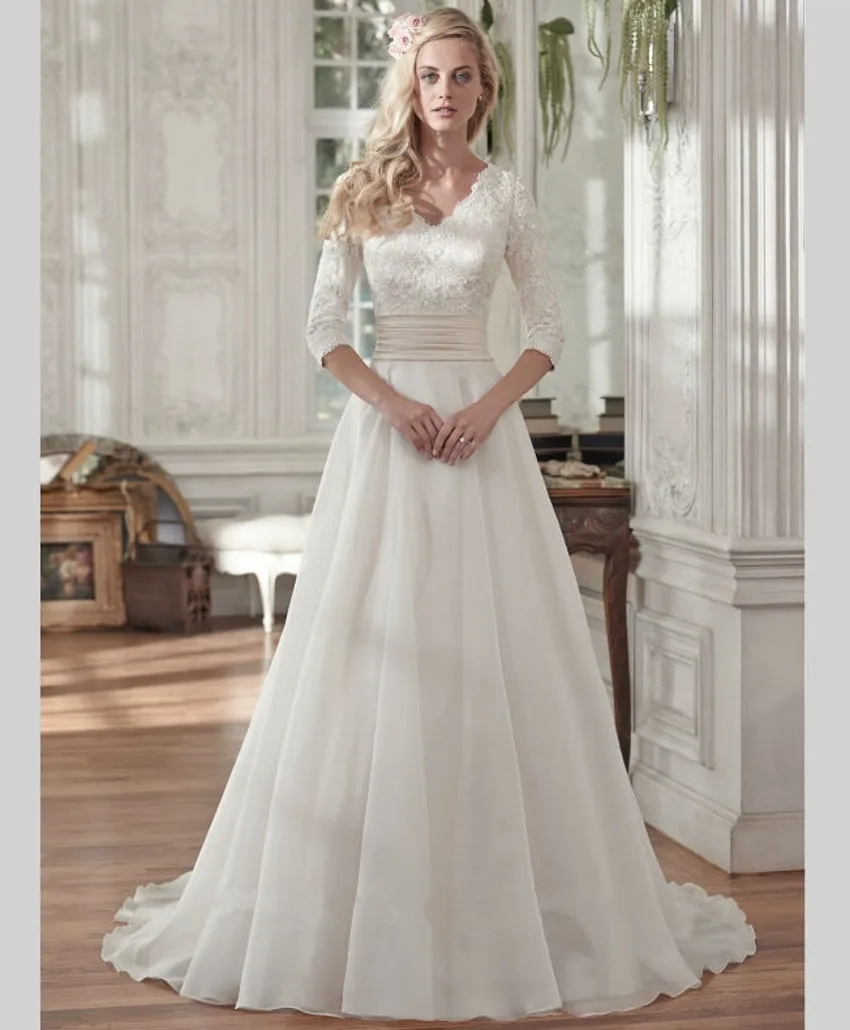 Vintage Modest Chiffon Long Sleeves Lace A Line bridal Gown 2018 Brides robe de mariage mariee mother of the bride dresses
Vintage Modest Chiffon Long Sleeves Lace A Line bridal Gown 2018 Brides robe de mariage mariee mother of the bride dresses