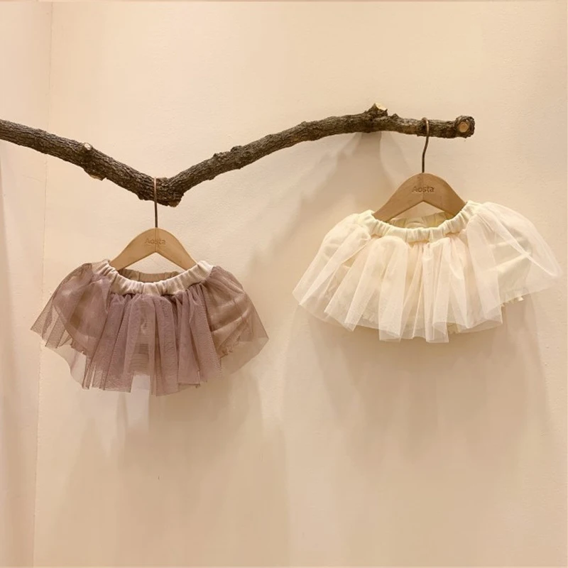 

Adorable newborn baby girls skirt summer beige/khaki tulle princess party wedding tutu skirt children pettiskirt 0-24m