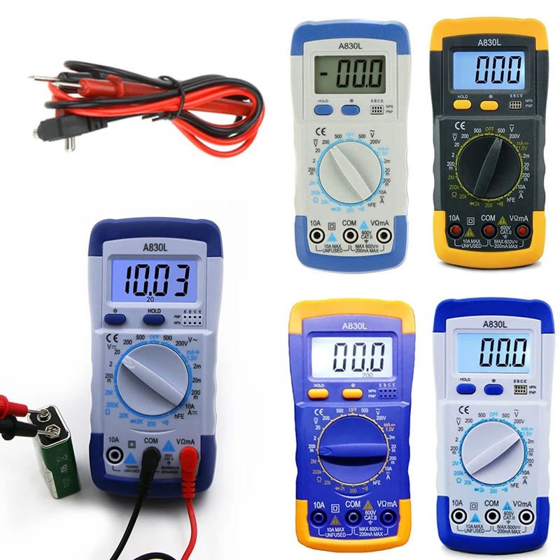 Urijk A830L LCD Digital Multimeter Durable DC AC Voltage Diode Freguency Multitester Handheld Volt Tester Test Current
Urijk A830L LCD Digital Multimeter Durable DC AC Voltage Diode Freguency Multitester Handheld Volt Tester Test Current