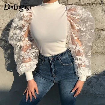Darlingaga Fashion Chic Puff Sleeve Bubble Female T-shirt Lace Mesh Embroidery Patchwork Cropped Ribbed Top Tee Fitness T shirt
Darlingaga Fashion Chic Puff Sleeve Bubble Female T-shirt Lace Mesh Embroidery Patchwork Cropped Ribbed Top Tee Fitness T shirt