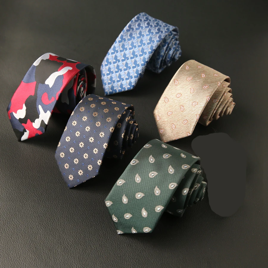 

Linbaiway 6cm Polyester Ties for Men Formal Dress Paisley Printed Gravatas Slim Wedding Party Necktie Accessory Gift Custom Logo