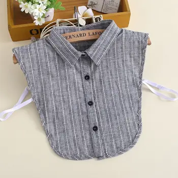 Women Gray Cotton Fake Collar Vertical Stripe Lace Pattern Detachable Half Shirt 2XPC
Women Gray Cotton Fake Collar Vertical Stripe Lace Pattern Detachable Half Shirt 2XPC