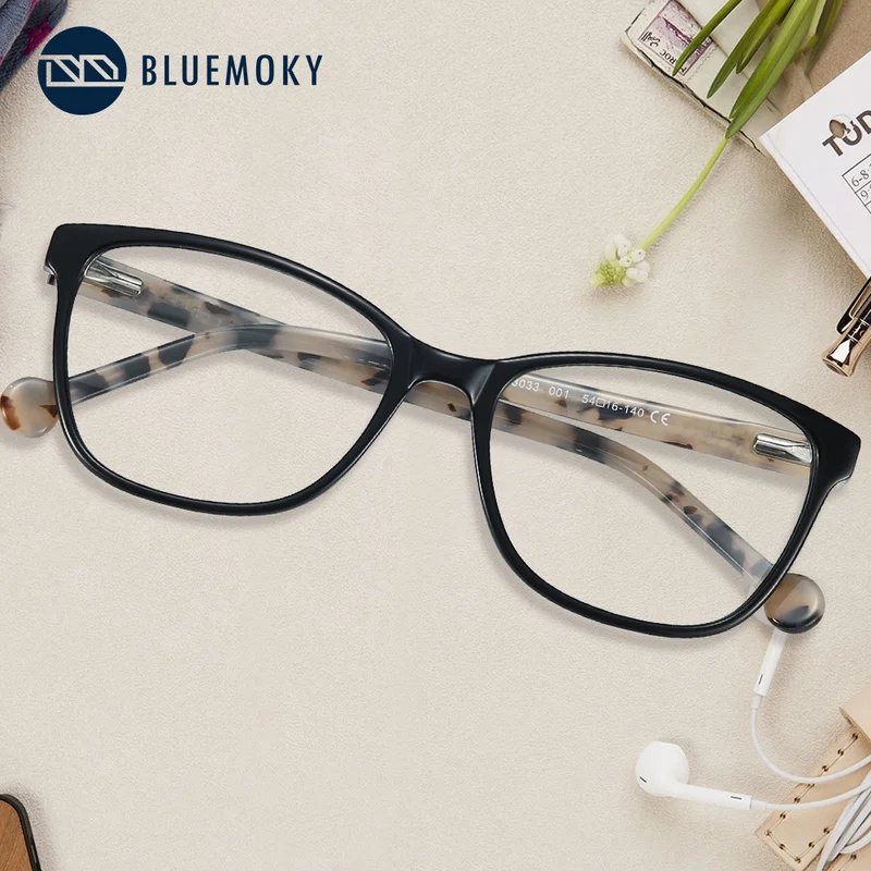 

BLUEMOKY Ultralight Acetate Glasses Frames Women Designer Cat Eye Myopia Optical Eyewear Female Square Prescription Eyeglasses
