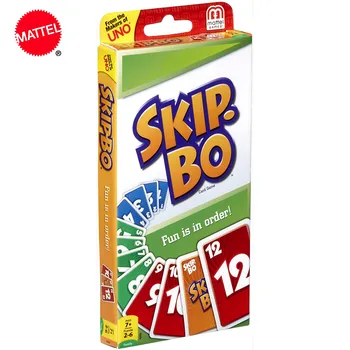Topsale Puzzle Games Mattel genuine UNO:SKIP.BO Family Funny Entertainment Board Game Fun Poker Playing Cards Gift Box