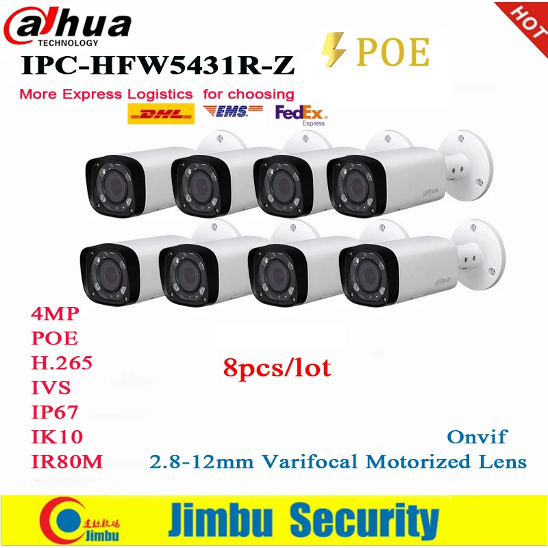 Dahua IP Camera 4MP POE IPC-HFW5431R-Z replace IPC-HFW4431R-Z 2.8-12mm 8pcs/lot Varifocal Motorized Len H.265 / H.264 IR80M
Dahua IP Camera 4MP POE IPC-HFW5431R-Z replace IPC-HFW4431R-Z 2.8-12mm 8pcs/lot Varifocal Motorized Len H.265 / H.264 IR80M