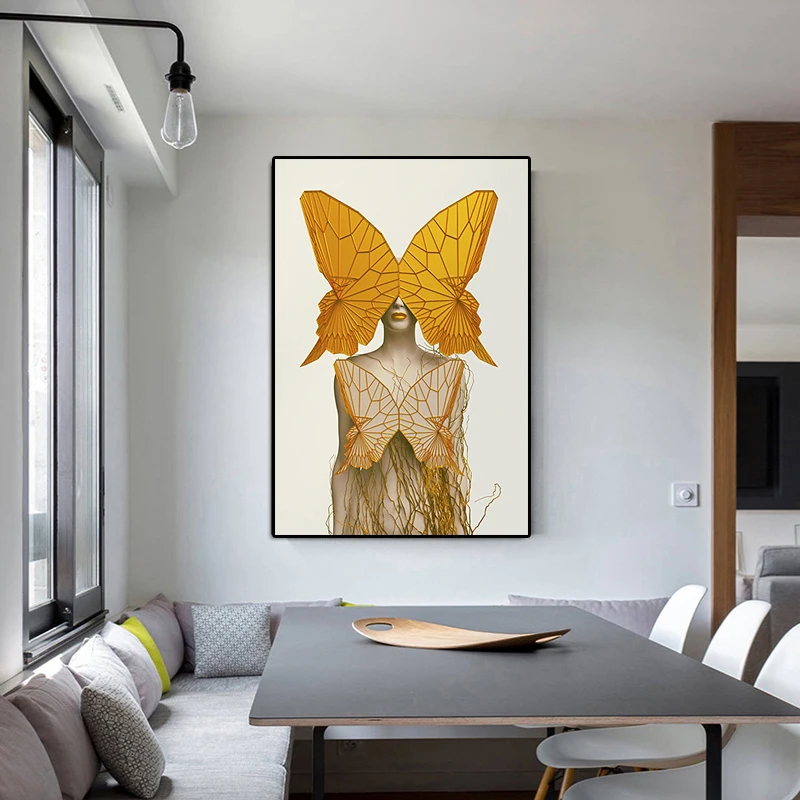 Abstract Portrait Print Nordic Style Canvas Painting Sexy Yellow Girl with Butterfly Modern Wall Pictures for Living Room Quadro
Abstract Portrait Print Nordic Style Canvas Painting Sexy Yellow Girl with Butterfly Modern Wall Pictures for Living Room Quadro