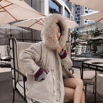 2018 Winter Loose Cuff Revers Drawstring Waist Hugging Cotton-padded Clothes Women's Korean-style Solid Color Hooded Large Fur C
2018 Winter Loose Cuff Revers Drawstring Waist Hugging Cotton-padded Clothes Women's Korean-style Solid Color Hooded Large Fur C