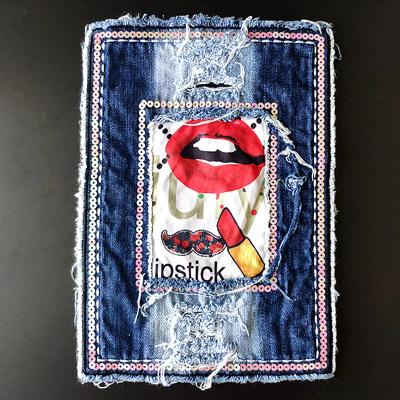 Large Lipstick Patch Denim Diy Clothes Stickers Sequins Biker Badge Sew On Patches For Clothing Strange things Christmas gift
Large Lipstick Patch Denim Diy Clothes Stickers Sequins Biker Badge Sew On Patches For Clothing Strange things Christmas gift