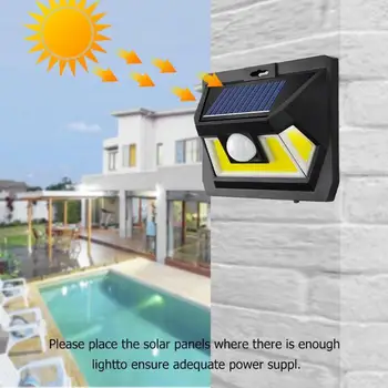 54LED COB Outdoor Solar Wall Lamp PIR Motion Sensor Solar Light Waterproof 3 Sided Solar Powered Lights for Garden Decoration
54LED COB Outdoor Solar Wall Lamp PIR Motion Sensor Solar Light Waterproof 3 Sided Solar Powered Lights for Garden Decoration