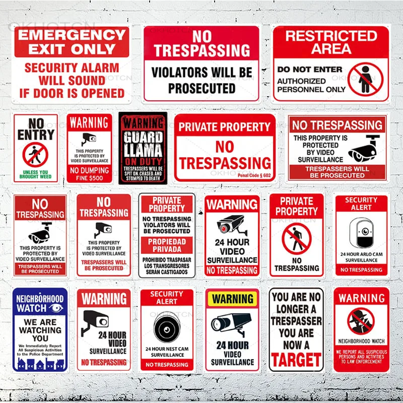 No Trespassing Sign Warning Metal Sign Video Surveillance Sign Wall Decor Yard Sign No Entry Metal Signs
No Trespassing Sign Warning Metal Sign Video Surveillance Sign Wall Decor Yard Sign No Entry Metal Signs