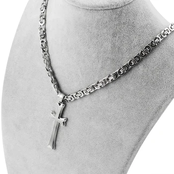 

Cross Pendant Necklace chains Hip hop Stainless Steel Byzantine emperor Chain Necklaces Jewelry Gift Wholesale personnalisable