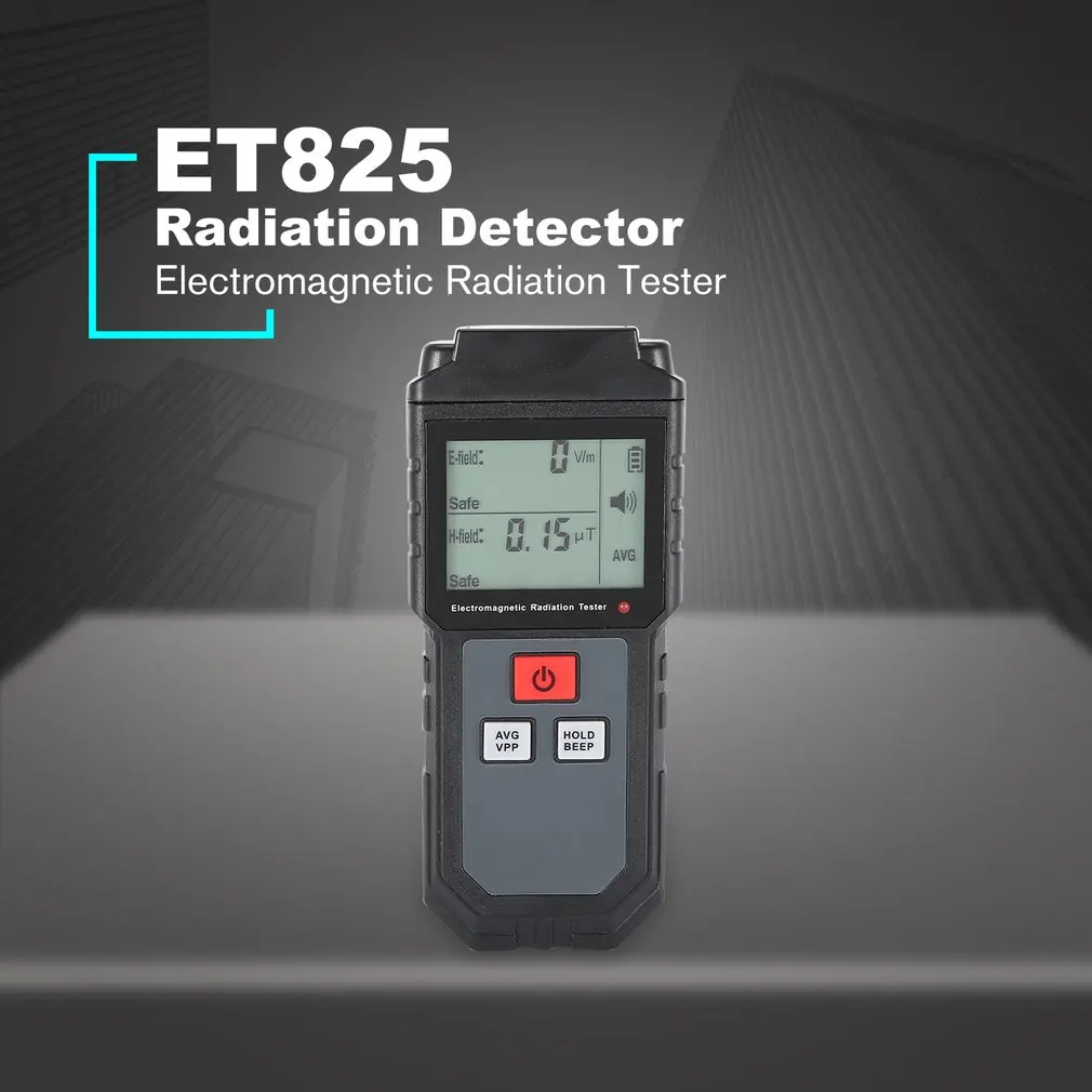 Ticfox ET825 Testeur électromagnétique portable Détecteur de compteur EMF à affichage LCD numérique portable 
