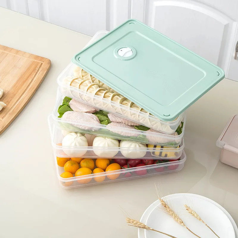 Multifunction Freezer Dumpling Box with Cover Stacking Saves Space Sealed Fresh-keeping Box High Quality Kitchen Storage Tray
Multifunction Freezer Dumpling Box with Cover Stacking Saves Space Sealed Fresh-keeping Box High Quality Kitchen Storage Tray