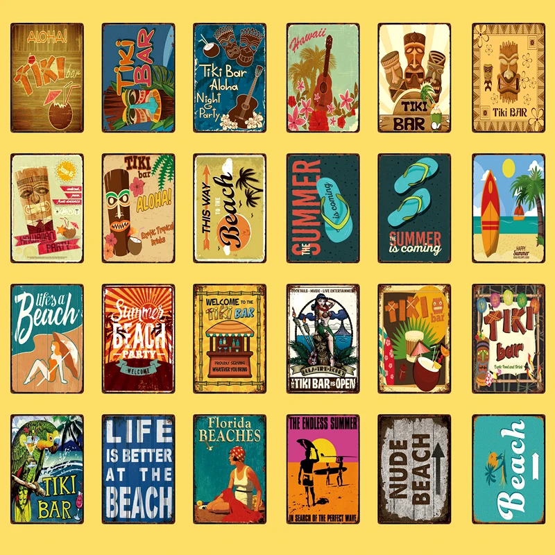 Tiki Bar/Summer Is Coming/Life Is Better At The Beach Metal Sign Tin Posters Art Vintage Mural Painting Bar Shop Home Decor
Tiki Bar/Summer Is Coming/Life Is Better At The Beach Metal Sign Tin Posters Art Vintage Mural Painting Bar Shop Home Decor