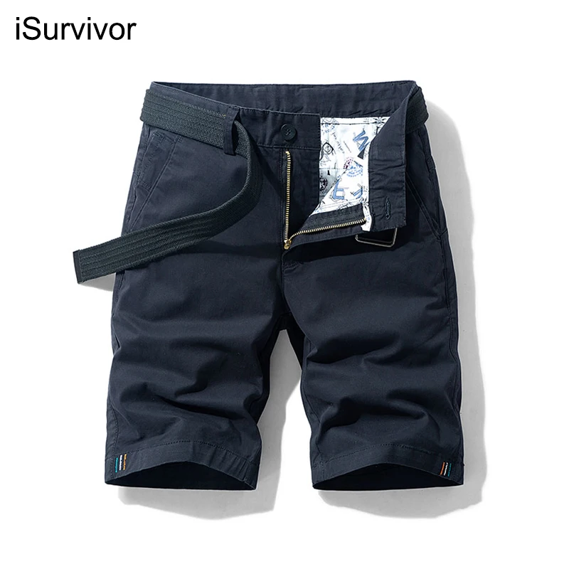 

iSurvivor 2022 New Men's Cotton Casual Shorts Summer Five-point Loose Overalls Fashion Trend Breeches Beach Pants