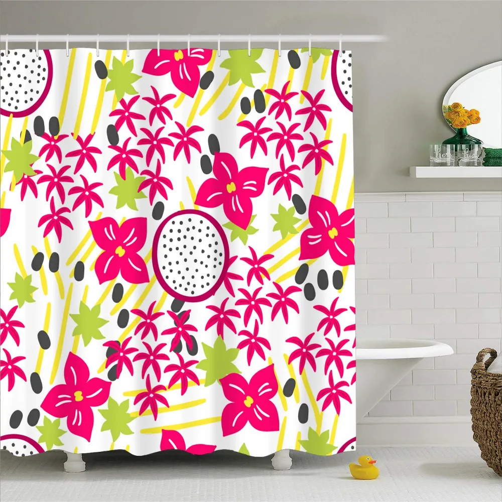 Bathroom Screen Polyester Waterproof Hanging Bath Curtain Exotic Dragon Fruit Floral Leaf Shower Curtain with 12 Hooks 180x180cm
Bathroom Screen Polyester Waterproof Hanging Bath Curtain Exotic Dragon Fruit Floral Leaf Shower Curtain with 12 Hooks 180x180cm