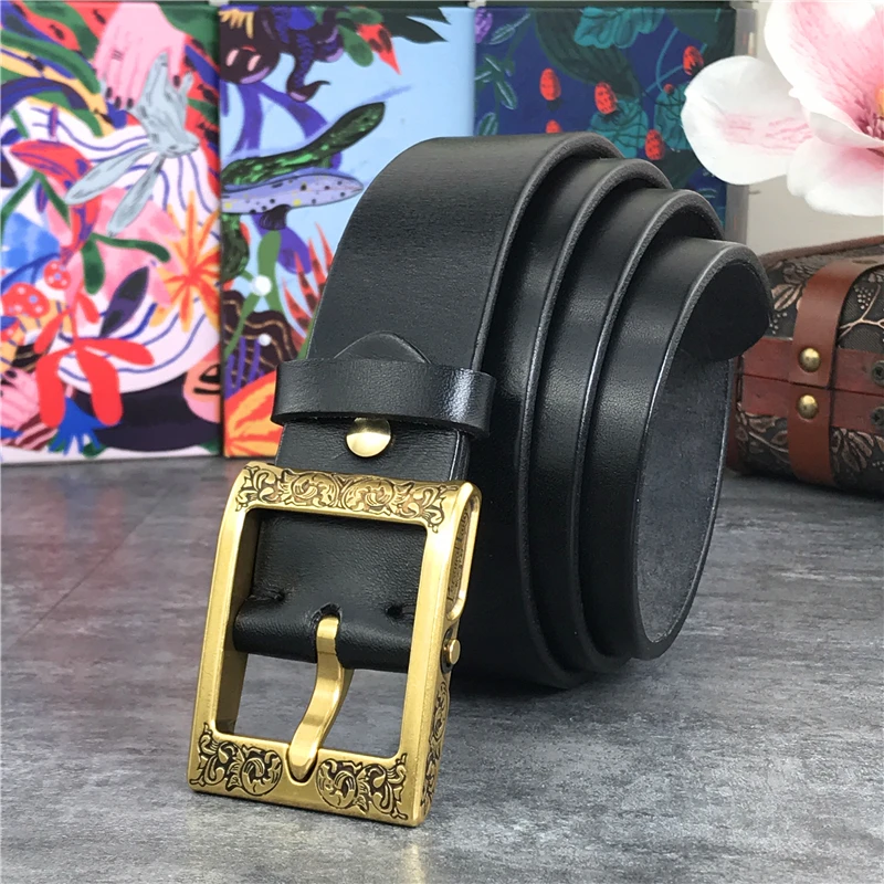 Luxury Heavy Carving Brass Belt Buckle Thick Genuine Leather Belt Male Ceinture Belts Men Leather Black Waist Belt MBT0003
Luxury Heavy Carving Brass Belt Buckle Thick Genuine Leather Belt Male Ceinture Belts Men Leather Black Waist Belt MBT0003