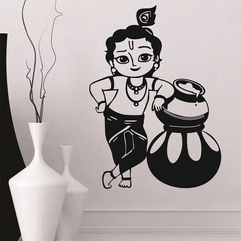 Little Lord Krishna настенная наклейка из винила домашний Декор дети мальчик комната
