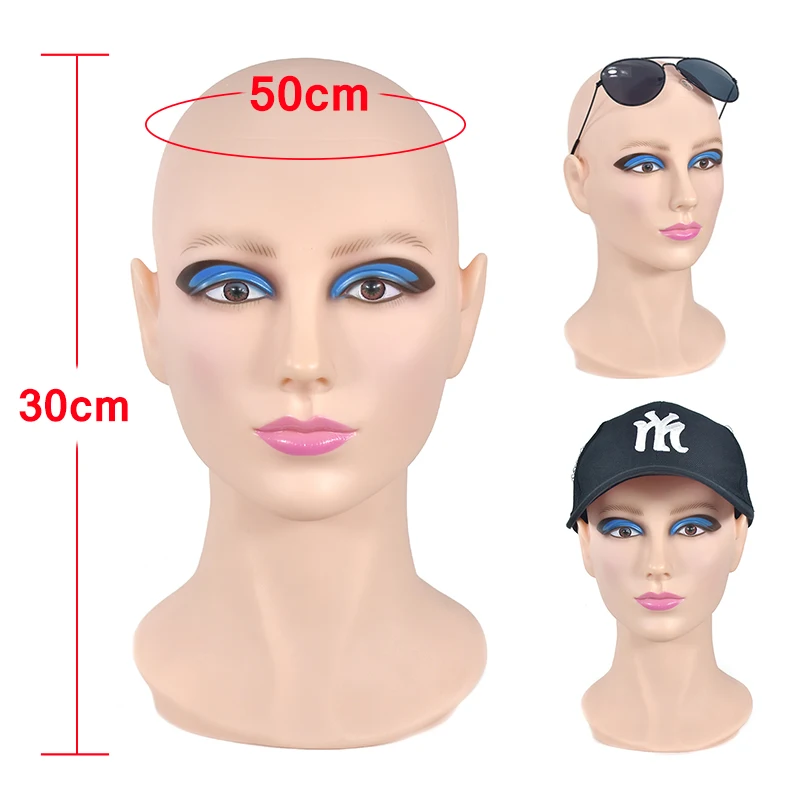 Female Mannequin Head PVC For Cosmetology Mannequin - For Hat Wig Scarf Headphone Sunglasses Display Mannequin Head stand
Female Mannequin Head PVC For Cosmetology Mannequin - For Hat Wig Scarf Headphone Sunglasses Display Mannequin Head stand