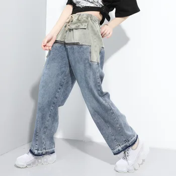 Spring Autumn 2020 Blue Black Contrast Color Long Wide Leg Pants Loose Casual Mid Waist Ladies Trousers Plus Size
Spring Autumn 2020 Blue Black Contrast Color Long Wide Leg Pants Loose Casual Mid Waist Ladies Trousers Plus Size