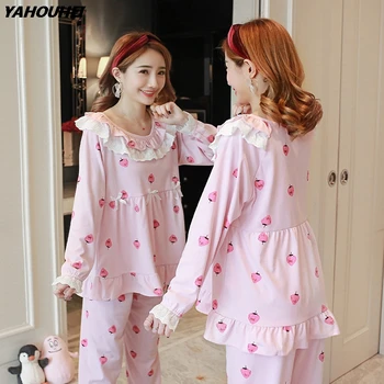 2019 Autumn 100% Cotton Pajamas Sets For Women Long Sleeve Pyjama Girls Cute Lace Pijama Sleepwear Lounge Homewear Home Clothing
2019 Autumn 100% Cotton Pajamas Sets For Women Long Sleeve Pyjama Girls Cute Lace Pijama Sleepwear Lounge Homewear Home Clothing