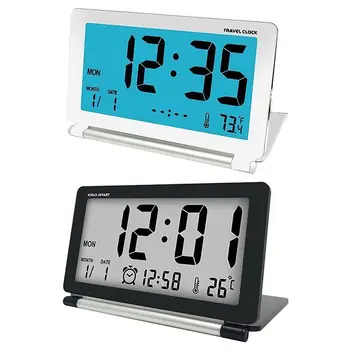 Travel Alarm Clock Lcd Mini Digital Desk Folding Electronic Alarm Table Clocks With Blue Backlight Snooze Calendar
Travel Alarm Clock Lcd Mini Digital Desk Folding Electronic Alarm Table Clocks With Blue Backlight Snooze Calendar