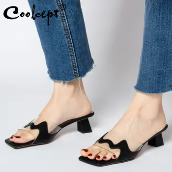 Coolcept New Design Women Sandals Genuine Leather Pvc Women Summer Shoes Strange Heel Party Vacation Women Footwear Size 34-39 
Coolcept New Design Women Sandals Genuine Leather Pvc Women Summer Shoes Strange Heel Party Vacation Women Footwear Size 34-39