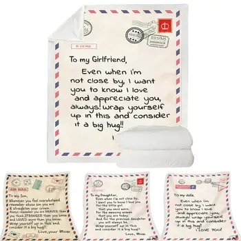 Flannel Throw Blanket To Son Or Daughter Cover Blanket Love Air Mail Autumn Winter Warm Sofa Double Side Letter Printed Quilts
Flannel Throw Blanket To Son Or Daughter Cover Blanket Love Air Mail Autumn Winter Warm Sofa Double Side Letter Printed Quilts