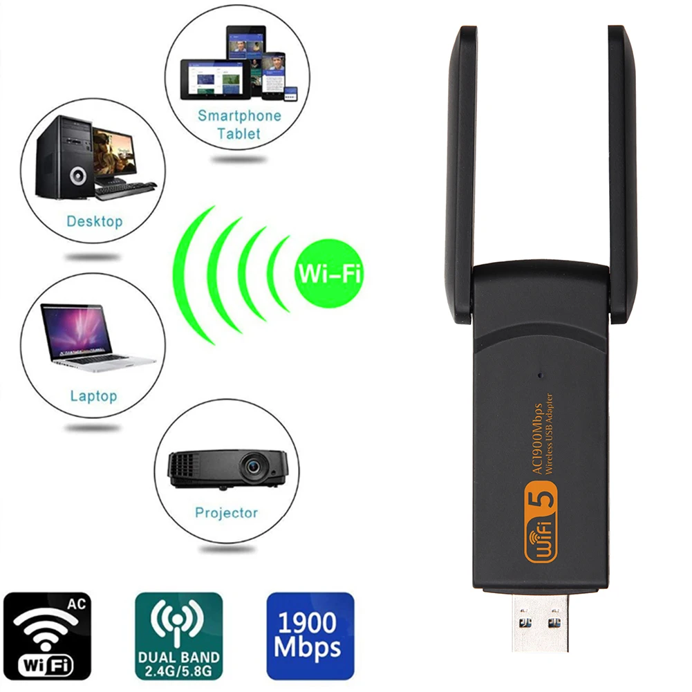 Wifi Adapter 1900M 2.4G 5G Dual Band Wifi USB 3.0 Fee Driver LAN Ethernet 1200M Network Card wireless Wifi Dongle Antenna
Wifi Adapter 1900M 2.4G 5G Dual Band Wifi USB 3.0 Fee Driver LAN Ethernet 1200M Network Card wireless Wifi Dongle Antenna