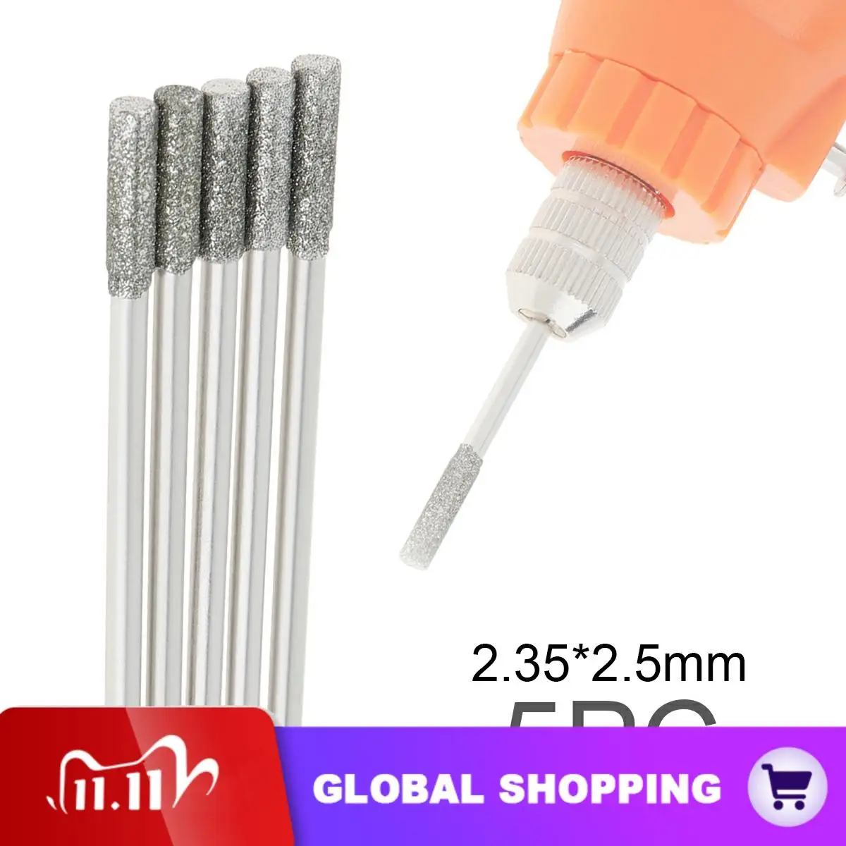 5pcs/set Diamond Cutting Grinding Head Mounted Points Bit 2.35x2.5mm Jade Stone Carving Polishing for Rotary Tool
5pcs/set Diamond Cutting Grinding Head Mounted Points Bit 2.35x2.5mm Jade Stone Carving Polishing for Rotary Tool