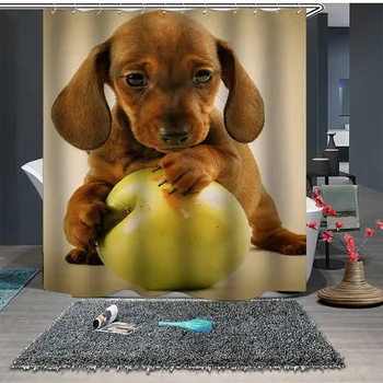 New Style HD Cute Dog Shower Curtain Printing Polyester Mildew-Proof Shower Curtain
New Style HD Cute Dog Shower Curtain Printing Polyester Mildew-Proof Shower Curtain