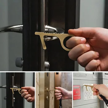 Elevator Button Contactless Tool Safety Door Handle Brass Key Grip Safety Protection Isolation No-Touch Anti-bacteria EDC Opener
Elevator Button Contactless Tool Safety Door Handle Brass Key Grip Safety Protection Isolation No-Touch Anti-bacteria EDC Opener