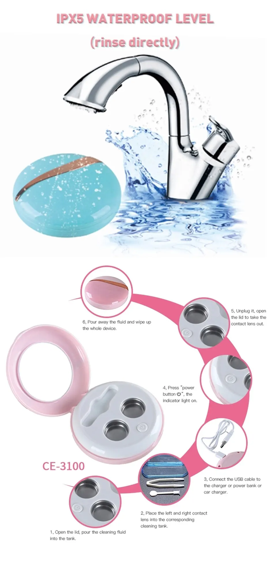 cheap contact lens cleaner ultrasonic China manufacture automatic ultrasonic cleaner