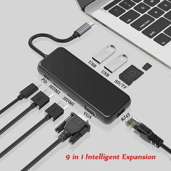 Type C HUB to HDMI USB 3.0 HUB Dock VGA Dual HDMI RJ45 USB Adapter Converter PD Charging for Loptop USB C HUB
Type C HUB to HDMI USB 3.0 HUB Dock VGA Dual HDMI RJ45 USB Adapter Converter PD Charging for Loptop USB C HUB
