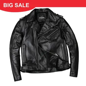 2020 Black Men American Style Biker's Leather Jacket Plus Size XXXL Genuine Cowhide Autumn Slim Fit Motorcycle Leather Coat
2020 Black Men American Style Biker's Leather Jacket Plus Size XXXL Genuine Cowhide Autumn Slim Fit Motorcycle Leather Coat