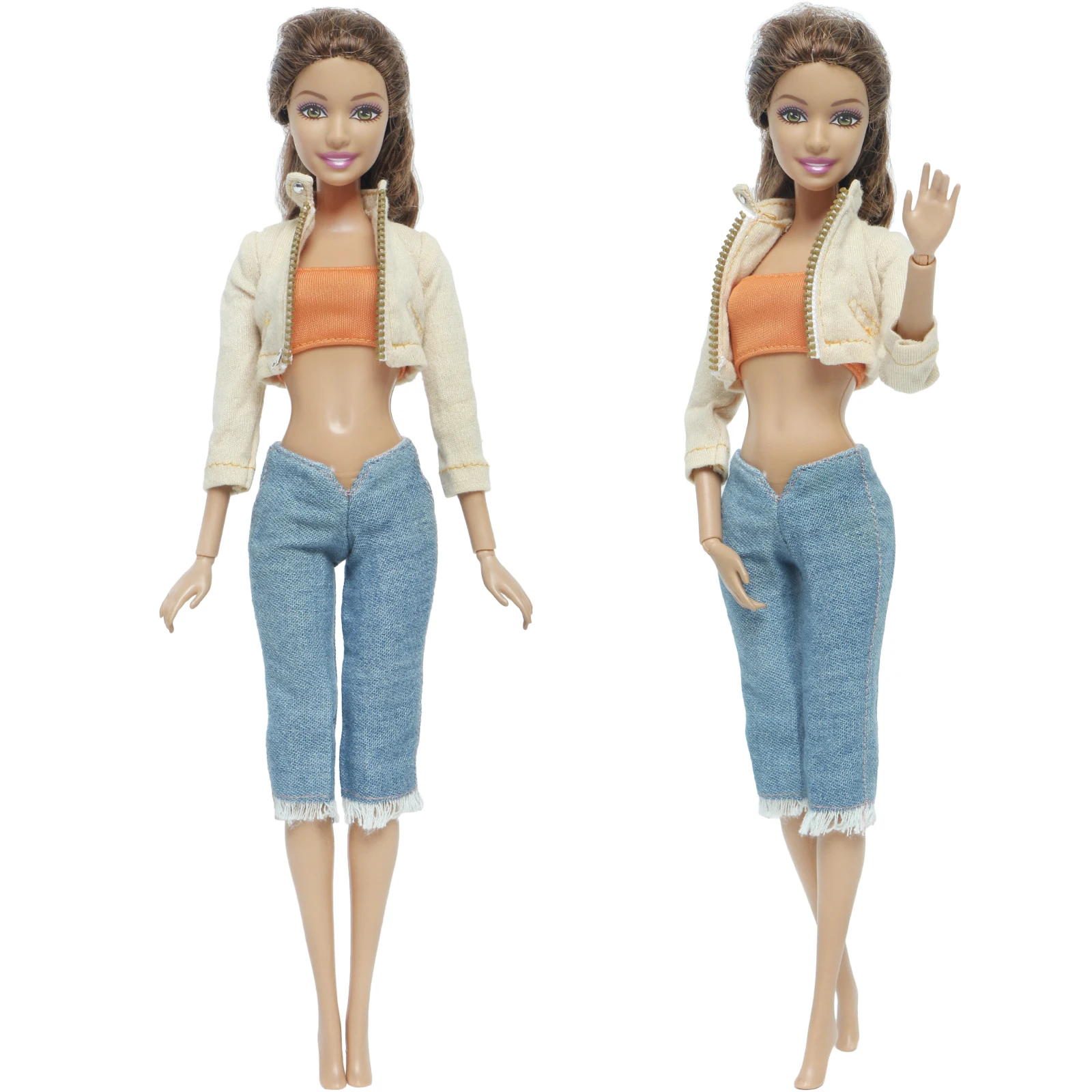 Fashion Lady Outfit Coat Orange Shirt Trousers Jeans Daily Casual Wear Accessories Clothes for Barbie Doll Baby Girl DIY Toy 
Fashion Lady Outfit Coat Orange Shirt Trousers Jeans Daily Casual Wear Accessories Clothes for Barbie Doll Baby Girl DIY Toy