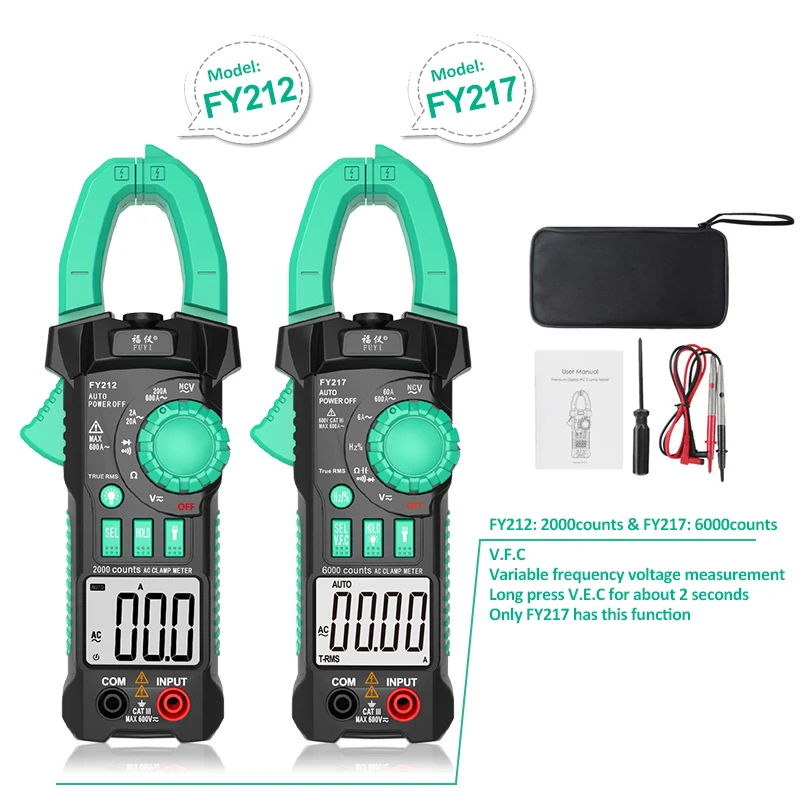 AC/DC Clamp Multimeter V.F.C Digital Clamp Meter Current Pliers Auto Range Measurement Ammeter Test Electrician Tool
AC/DC Clamp Multimeter V.F.C Digital Clamp Meter Current Pliers Auto Range Measurement Ammeter Test Electrician Tool
