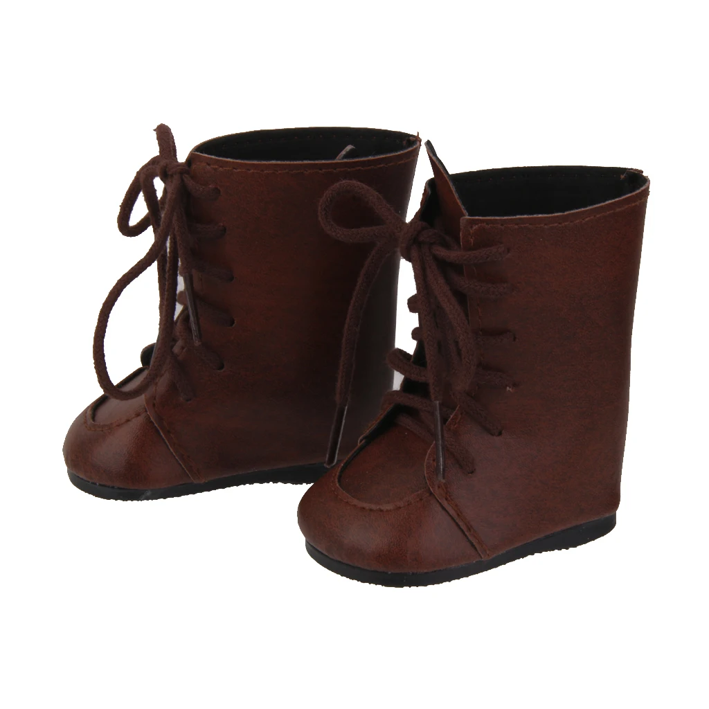 Vintage Brown Lace Up Boots Shoes for 18inch American Doll Clothes Dress Up Accs Vintage Brown Lace Up Boots Shoes for 18inch American Doll Clothes Dress Up Accs