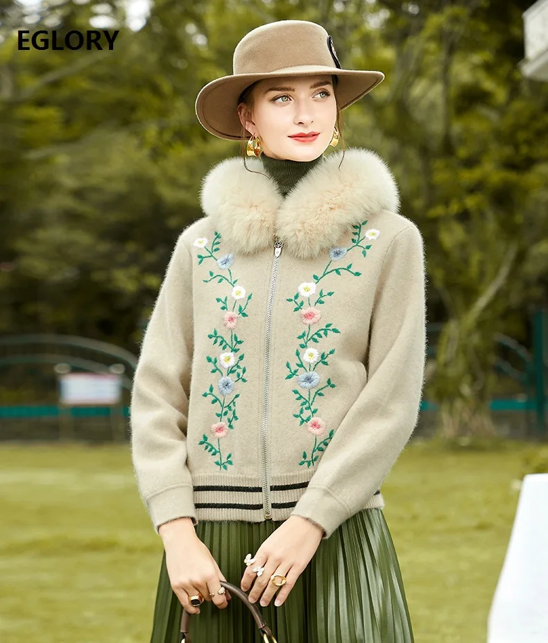 2020 Autumn Winter Fashion Cardigan Jackets High Quality Wool Knitting Women Fox Fur Patchwork Long Sleeve Casual Cardigan Coat
2020 Autumn Winter Fashion Cardigan Jackets High Quality Wool Knitting Women Fox Fur Patchwork Long Sleeve Casual Cardigan Coat