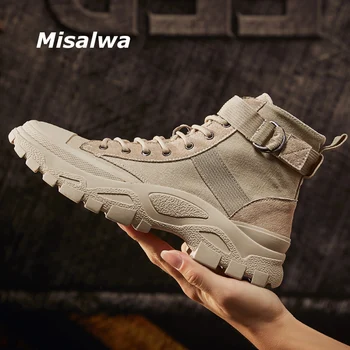 Misalwa New Canvas Shoes Autumn Breathable Casual Trendy Desert Boots Leather High Top Cowboy Military Training Boots for Men
Misalwa New Canvas Shoes Autumn Breathable Casual Trendy Desert Boots Leather High Top Cowboy Military Training Boots for Men