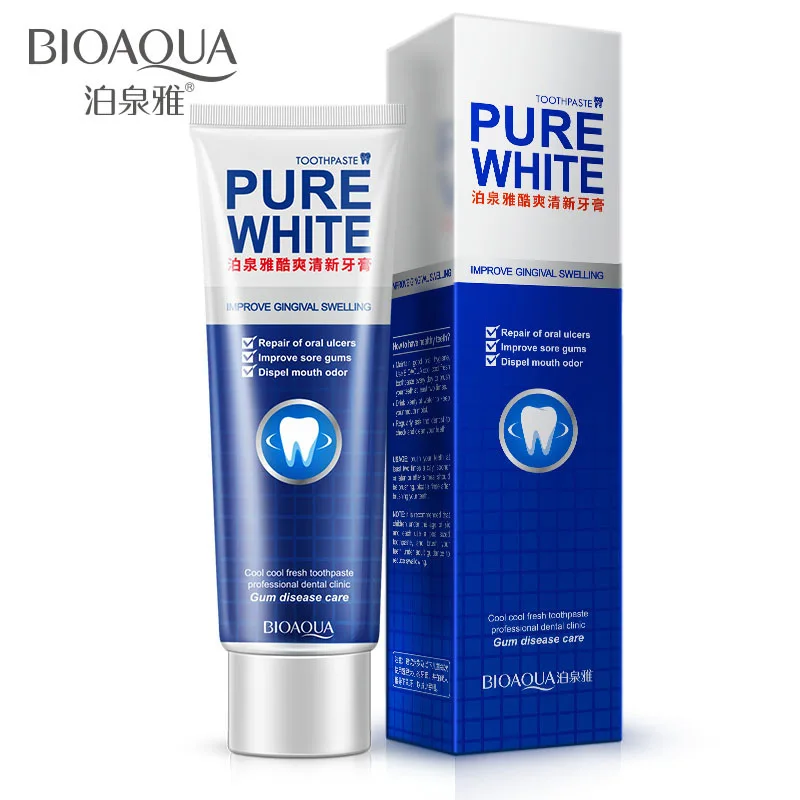 

BIOAQUA Herbal Mint Fresh Toothpaste Whitening Remove Yellow Stains Halitosis Plaque Reduce Gingivitis Dentifrice Clean Dental