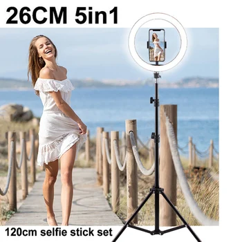 26cm Photo Ringlight Led Selfie Ring Light Phone Bluetooth Remote Lamp Photography Lighting Tripod Holder For Youtube Live Video
26cm Photo Ringlight Led Selfie Ring Light Phone Bluetooth Remote Lamp Photography Lighting Tripod Holder For Youtube Live Video